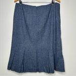 Talbots  Blue Wool Herringbone Skirt Suit Blazer & Skirt Set Size 14 Photo 7