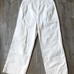 J.Crew  Wide Leg Trouser Pants White Cream Size M Stretchy Hippie Boho Trendy Photo 0