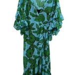 CAbi  Derby Wrap Dress with Slip Dress Womens Size Small Style 5815 Tidal Floral Photo 0