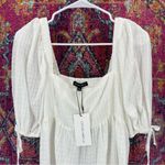 Cotton Candy LA  NWT White Puff Sleeve Peasant Blouse Top Photo 2