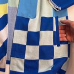 Lands' End Multicolor Color Block Open Cardigan Blue Orange White Pockets Artsy S Photo 6