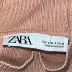 ZARA Long Sleeve Dusty Pink Cut-Out in Front/Back Long Sleeve Dress-Size L Photo 8