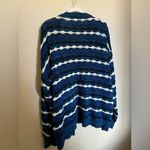 American Vintage Vintage Chunky Tundra Knit Cardigan Sweater Sz Large Oversized in Blue Photo 4