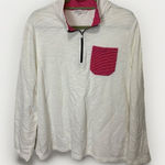 Talbots  Quarter Zip Pullover White Womens Plus 1X Stretch Terry Knit Cotton Photo 0