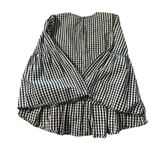 Who What Wear  women's size medium black and white checkered blouse with … Photo 1