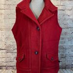 Woolrich Womens Wool Blend Vest Button Up Sleeveless Cranberry Red Size L Photo 0