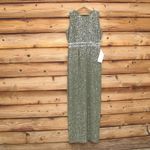 Mac Duggal  93603 Womens Green SEQUINED HIGH NECK SLEEVELESS COLUMN GOWN Dress Photo 5