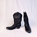 Vintage Dingo Womens Black Leather Cowgirl Western Slouch Boots~6.5~  Photo 1