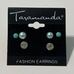 Taramanda‎ Trio Earring Set CZ Studs Tiny Stud Blue Blue Photo 0