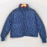 American Eagle  Reversible Chill Blue Floral‎ Cropped Oversized Puffer Size XS Photo 0