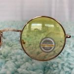 Round Yellow Lens and Gold Metal Frame Sunglasses NWOT Photo 3