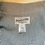 Pendleton  Blazer White Black Striped Button 100% Cotton Petite Photo 5