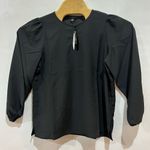 J‎ Crew Womens Blouse Black Size MT Medium Tall Long Sleeve Keyhole Puff Sleeve Photo 1