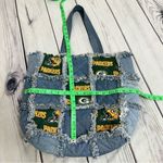 Green Bay Packers Custom Handmade Denim Jeans Patchwork Purse Bag Photo 5