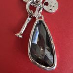 Silver 36" Long Faced Cristal Sweater
Necklace Black Photo 9