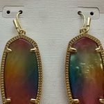 Kendra Scott  Gold 732 Elle Drop Earrings Yellow Watercolor Illusion NWT Photo 2