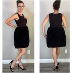 Anthropologie Hutch Twofer Satin Tulle Sleeveless Black Mini Dress size Medium Photo 5