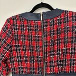 Alexia Admor  Zenia Tweed Boucle Faux Leather Trim Dress Womens 8 Navy Red Photo 4