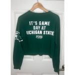 Victoria's Secret PINK Michigan State MSU Spartans Long Sleeve Crop Size Small Green Photo 10