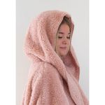 Forgotten Grace  Women's Fuzzy Oversized Blush Wine Fleece Hooded Cardigan Sz M Photo 1