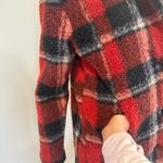 Wishful Thinking  Plaid Red and Black Women's Shearling Coat Photo 3