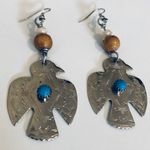 Anthropologie Silver Bird Boho Bead Earrings Photo 6