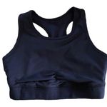Splendid Studio Navy Ruched Racerback Sports Bra Sz. S Cut Out Back Yoga Sport Photo 0