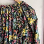 Love Shack Fancy  Nessa Floral Cotton-Silk Long-Sleeve Top Night Sky Glow Photo 9