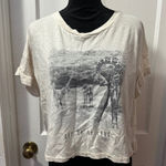Aerie Cream Giraffe Get on My Level Cropped Tee Womens Size S Photo 0