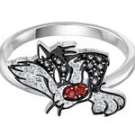 Swavorski NWT Looney Tunes Sylvester Motif Ring Size 58 Photo 0