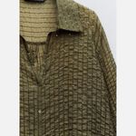 ZARA NWT  Woman's  Sequin Oversized Tunic Top Shirt  Olive Green Photo 7