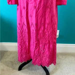 ZARA New with tags  Pink Eyelet Embroidered maxi Dress in size small Photo 2