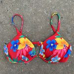 Vintage 90s underwire tropical bikini top Red Size L Photo 0