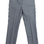 ZARA Woman Gingham High Waisted Ankle Pants Size 4 Pockets Trousers Navy White Photo 0