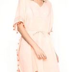 Seafolly NEW Tasseled embroidered kaftan Coverup OSFM Peach Photo 7
