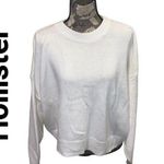 Hollister White Knit Crewneck Sweater size large Photo 1