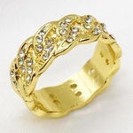 Rhinestone Gold Chain Ring Photo 0