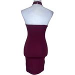 Oboe Burgundy Halter Asymmetrical Front Pullover Mini Dress Barbiecore Sexy Sm Red Photo 5