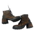 Skechers 7.5 Women's Brown Leather healed vintage y2k Ankle Boots chunky Photo 2