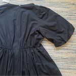 Madewell NWT  Poplin Crewneck Bubble-Sleeve Mini Dress in True Black Size 8 Photo 8