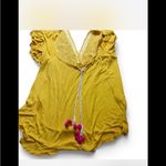 Free People Yellow Embroidered Peasant festival blouse Photo 1
