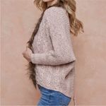 On Blue Cardigan Faux Fur Trim Sweater Pink Photo 1