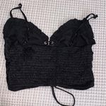 SheIn Lace Up Silky Crop Top Photo 1