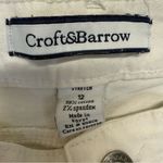Croft & Barrow  White Cropped Pants Women’s 12 silver stud details high waist Photo 3