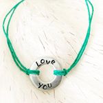 Adjustable “Love You” Hemp Bracelet Green Photo 4
