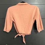 HYFVE  Gauze 3/4 Sleeve Wrap Tie Women’s Blouse Shirt Sz M. EUC Photo 3