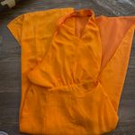 VICI NWT FINCH DRAPE FRONT HALTER MIDI DRESS - TANGERINE Photo 5