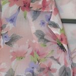 Alfred Dunner Vintage Pink Floral Sheer Button Up Blouse 6P Cottagecore Chic Photo 2