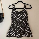 Vintage HONORS Black Floral Flexatard Aerobics Leotard Skirt, Size 8 Size M Photo 0