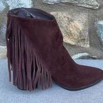Madden Girl  "Shaare" brown leather fringe ankle boots size 7.5B Photo 0